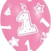 amscan® - 6 Latexballons rundum bedruckt 1 rosa, 27,5 cm | Teddy Toys Kinderwelt