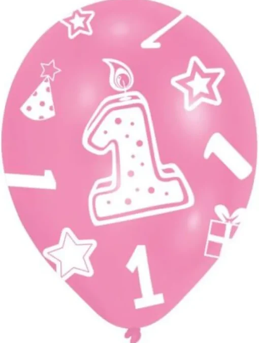 amscan® - 6 Latexballons rundum bedruckt 1 rosa, 27,5 cm | Teddy Toys Kinderwelt