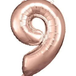 amscan® - Folienballon Große Zahl 9 Rosé Gold, 63 cm x 86 cm | Teddy Toys Kinderwelt