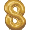 amscan® - Folienballon Große Zahl 8 Gold, 53 x 83 cm | Teddy Toys Kinderwelt