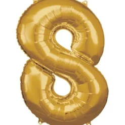 amscan® - Folienballon Große Zahl 8 Gold, 53 x 83 cm | Teddy Toys Kinderwelt