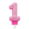 amscan® - Zahlenkerze 1 Glitzer, Höhe 7,6 cm | Teddy Toys Kinderwelt