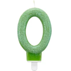 amscan® - Zahlenkerze 0 Glitzer, Höhe 7,6 cm | Teddy Toys Kinderwelt