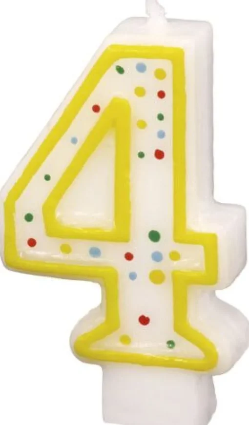 amscan® - Zahlenkerze 4, Höhe 7,3 cm | Teddy Toys Kinderwelt