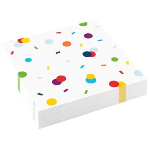 amscan® Confetti Birthday - 20 Servietten, 33 x 33 cm | Teddy Toys Kinderwelt