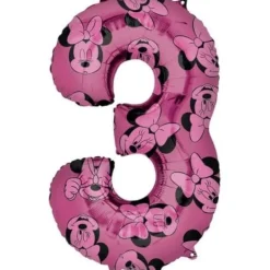 amscan® Minnie Mouse Forever - Folienballon Mid Size Zahl 3 | Teddy Toys Kinderwelt
