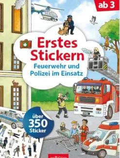 ars Edition - Erstes Stickern Feuerwehr und Polizei im Einsatz | Teddy Toys Kinderwelt