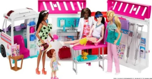 Barbie 2-in-1 Krankenwagen Spielset (mit Licht & Geräuschen) | Teddy Toys Kinderwelt