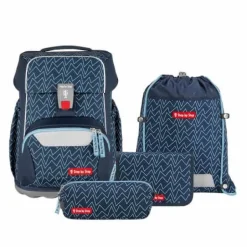 BASIS Schulranzen-Set „Blue Lines, 4-teilig | Teddy Toys Kinderwelt