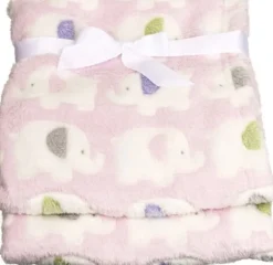 Bieco Kuscheldecke ''Elefant'', Polyester, ca. 75x90 cm, rosa | Teddy Toys Kinderwelt