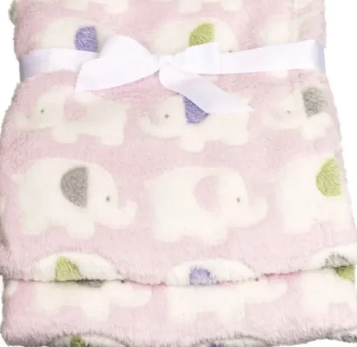 Bieco Kuscheldecke ''Elefant'', Polyester, ca. 75x90 cm, rosa | Teddy Toys Kinderwelt