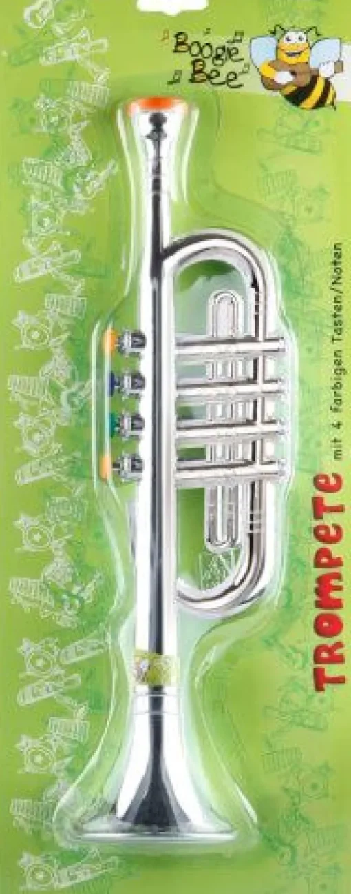 Boogie Bee Trompete silber, 4 Tasten, Länge ca. 38 cm, Kinderinst | Teddy Toys Kinderwelt