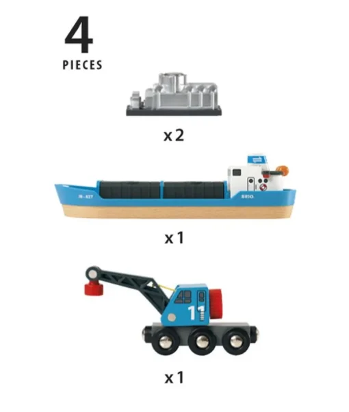BRIO® - Containerschiff mit Kranwagen | Teddy Toys Kinderwelt