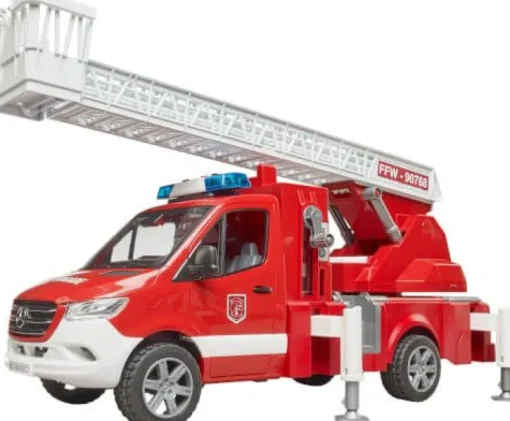 Bruder - MB Sprinter Feuerwehr mit Drehleiter, Pumpe, Light + Sound Modul | Teddy Toys Kinderwelt