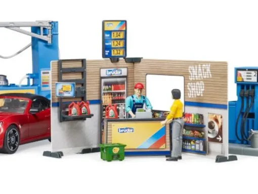 Bruder bworld - Tankstelle mit Waschplatz | Teddy Toys Kinderwelt