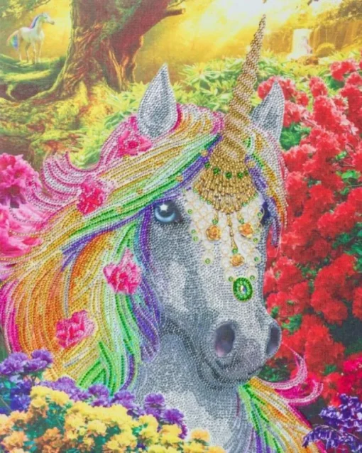 Crystal Art Leinwand Einhornwald 40x50 cm | Teddy Toys Kinderwelt