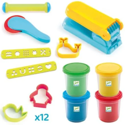 DJECO Knete - Starterset Knete, 4 Dosen & Werkzeuge | Teddy Toys Kinderwelt