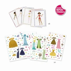 DJECO Stickerpuppen - Papier Puppen Durch die Jahreszeiten | Teddy Toys Kinderwelt