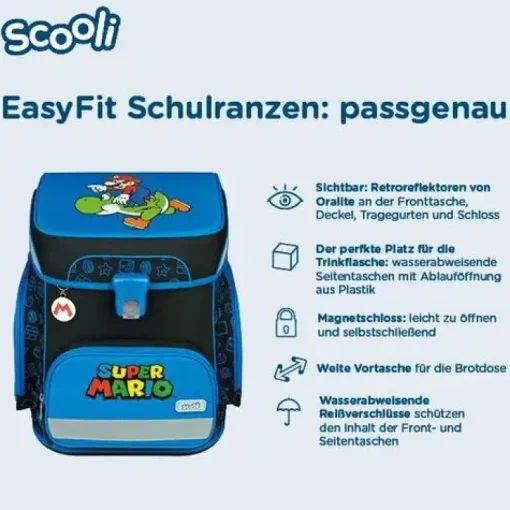 EasyFit Schulranzen Set, 5tlg.Super Mario | Teddy Toys Kinderwelt