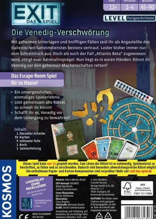 EXIT® Die Venedig-Verschwörung (F) | Teddy Toys Kinderwelt