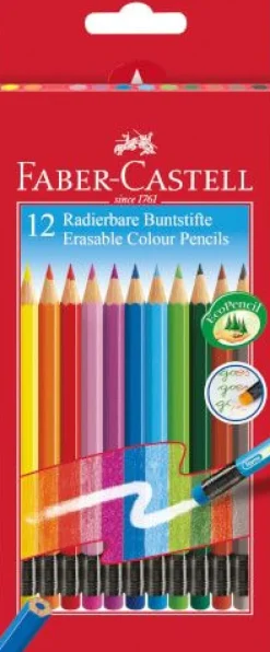 Faber-Castell - Buntstift radierbar, 12er Set | Teddy Toys Kinderwelt
