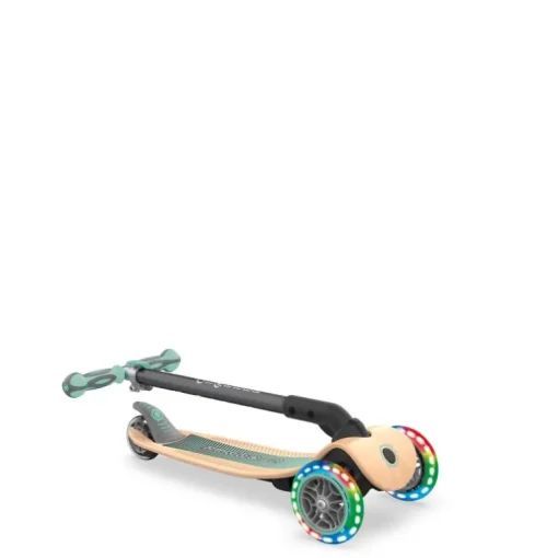 GLOBBER PRIMO FOLDABLE, Holzdeck pastell-grün mit Leuchtrolle | Teddy Toys Kinderwelt