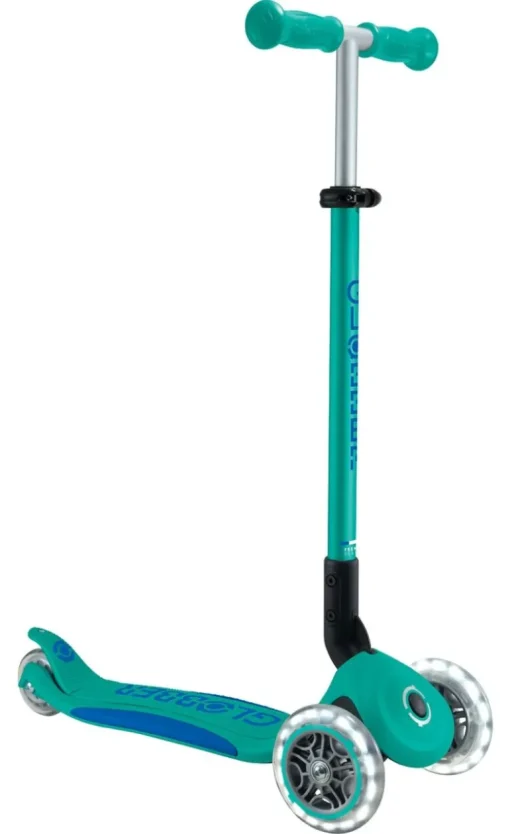 GLOBBER PRIMO FOLDABLE PLUS LIGHTS türkis-dunkelblau, mit Leuchtr | Teddy Toys Kinderwelt