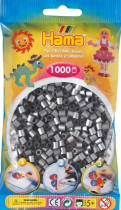 HAMA 207-62 Bügelperlen Midi - Silber 1000 Perlen, ab 5 Jahren | Teddy Toys Kinderwelt