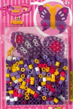 HAMA Bügelperlen Maxi - Set Stiftplatte Schmetterling + 250 Perlen | Teddy Toys Kinderwelt