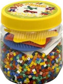 HAMA Bügelperlen Midi - Dose Gelb mit 3 Stiftplatten, 4000 Stück | Teddy Toys Kinderwelt