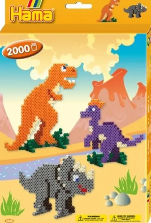 HAMA Bügelperlen Midi - Geschenkpackung Dino Welt, 2000 Stück | Teddy Toys Kinderwelt