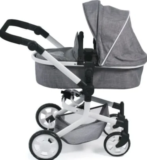 Kombi-Puppenwagen MIKA Jeans-Grau | Teddy Toys Kinderwelt
