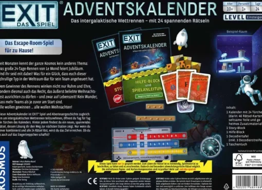 Kosmos EXIT® Das Spiel - Adventskalender: Das intergalaktische Wettrennen | Teddy Toys Kinderwelt
