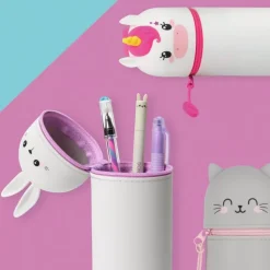 Legami 2-in-1-Federmäppchen aus Silikon - Kawaii Kitty | Teddy Toys Kinderwelt