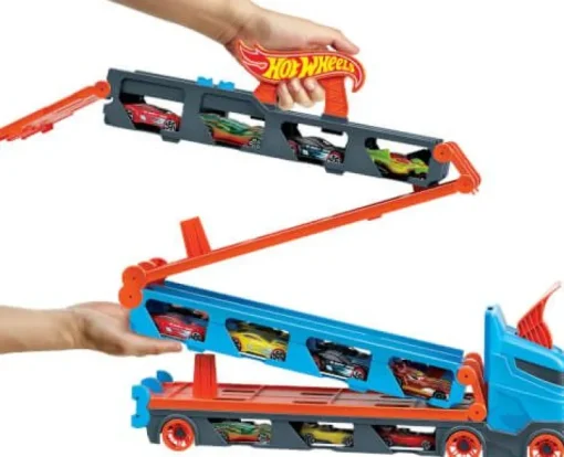 Mattel GVG37 Hot Wheels 2-in-1 Rennbahn Transporter | Teddy Toys Kinderwelt