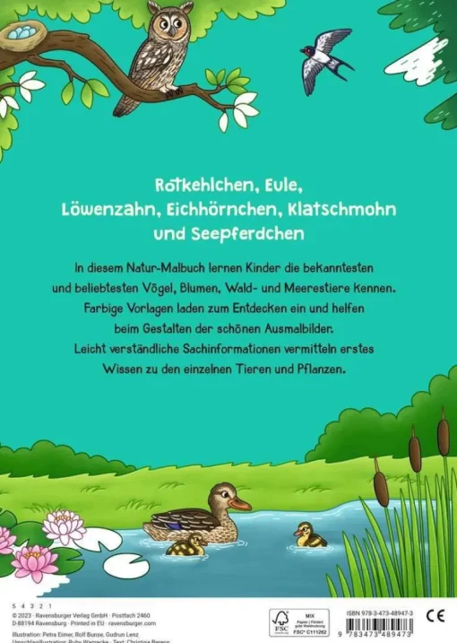 Mein großes Natur-Malbuch, 48947 | Teddy Toys Kinderwelt