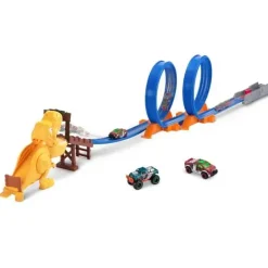 Metal Machines - Spielset T-Rex Angriff Rennbahn mit Looping + Au | Teddy Toys Kinderwelt