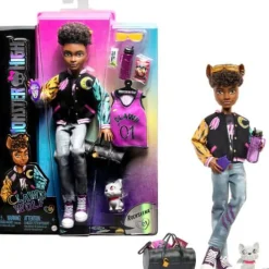 Monster High-Puppe, Clawd Wolf-Puppe mit Gargoyle-Bulldogge als H | Teddy Toys Kinderwelt