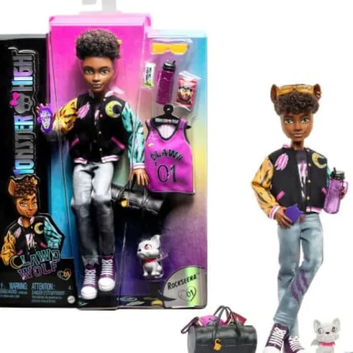 Monster High-Puppe, Clawd Wolf-Puppe mit Gargoyle-Bulldogge als H | Teddy Toys Kinderwelt