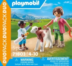 PLAYMOBIL 71803 Bäuerin mit Kind und Kalb | Teddy Toys Kinderwelt
