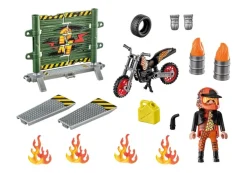 PLAYMOBIL 71256 Starter Pack Stuntshow Motorrad mit Feuerwand | Teddy Toys Kinderwelt