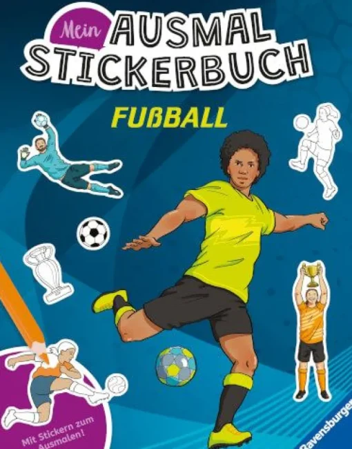 Ravensburger 48908 Mein Ausmalstickerbuch: Fußball Kreativität | Teddy Toys Kinderwelt