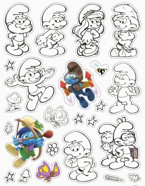 Ravensburger 49777 Mein Ausmalstickerbuch: Die Schlümpfe Lizenzma | Teddy Toys Kinderwelt