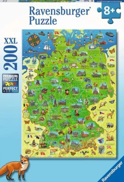 Ravensburger 13337 Puzzle Bunte Deutschlandkarte 200 Teile | Teddy Toys Kinderwelt