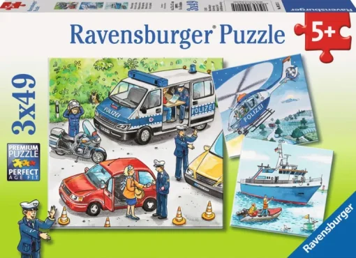 Ravensburger? Puzzle - Polizeieinsatz, 3x49 Teile | Teddy Toys Kinderwelt