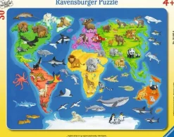 Ravensburger® Puzzle - Weltkarte mit Tieren, 30 Teile | Teddy Toys Kinderwelt