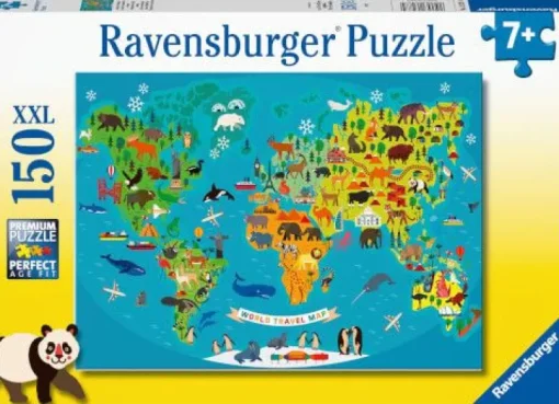 Ravensburger® Puzzle XXL - Tierische Weltkarte, 150 Teile | Teddy Toys Kinderwelt