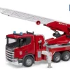ScaniaSuper 560R Feuerwehr, Drehleiter, Wasserpumpe, L+S | Teddy Toys Kinderwelt