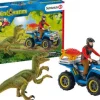Schleich® Dinosaurs - Flucht auf Quad vor Velociraptor | Teddy Toys Kinderwelt