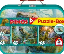 Schmidt Puzzle - Dinos, Puzzle-Box 2x60 2x100 Teile | Teddy Toys Kinderwelt